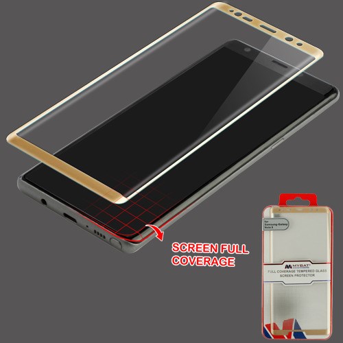 MyBat Full Coverage Tempered Glass Screen Protector for Samsung Galaxy Note 8 - Gold