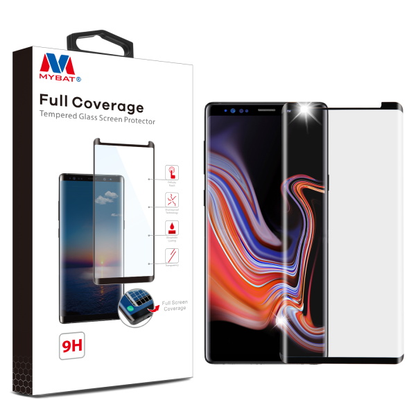 MyBat Full Coverage Tempered Glass Screen Protector for Samsung Galaxy Note 9 - Black