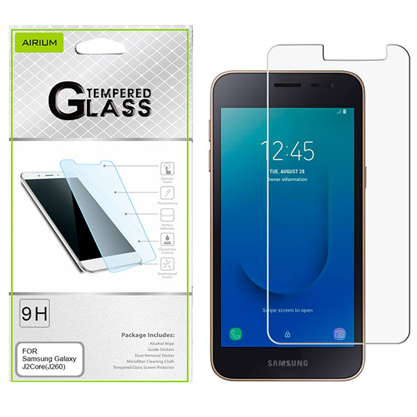 Airium Tempered Glass Screen Protector (2.5D) for Samsung J260 (Galaxy J2 Core)/Galaxy J2 Dash / Galaxy J2 Pure - Clear