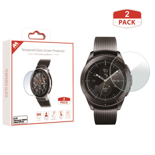 MyBat Tempered Glass Screen Protector (2.5D)(2-pack) for Samsung Galaxy Watch Active (40mm) - Clear