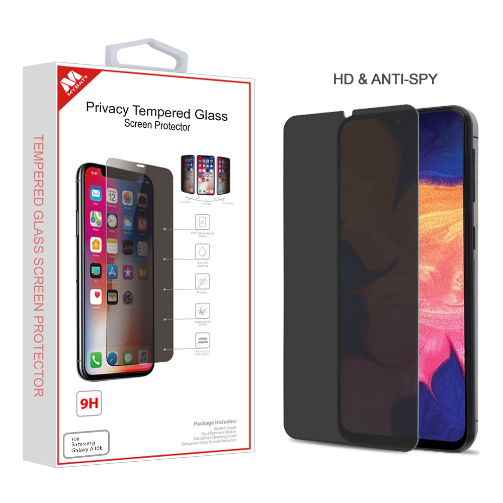 MyBat Privacy Tempered Glass Screen Protector (2.5D) for Samsung Galaxy A10E - Transparent Smoke