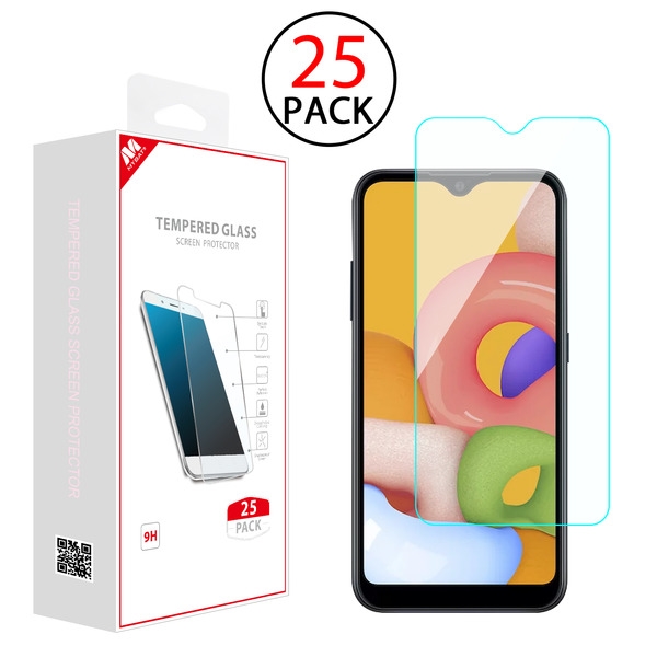 MyBat Tempered Glass Screen Protector (2.5D)(25-pack) for Samsung Galaxy A01 - Clear