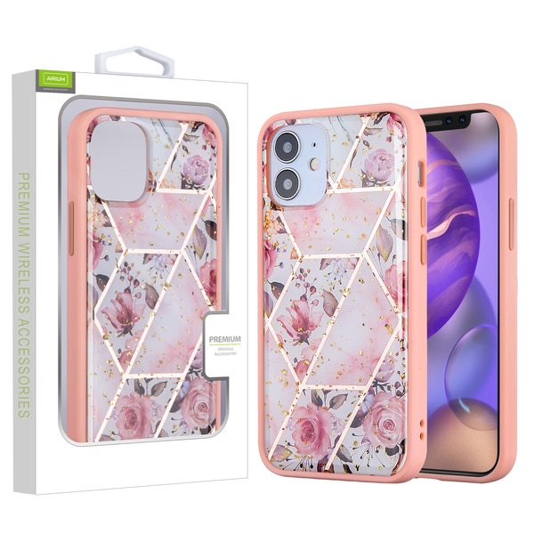 Airium Hybrid Case for Apple iPhone 12 mini (5.4) - Roses Marbling / Pink