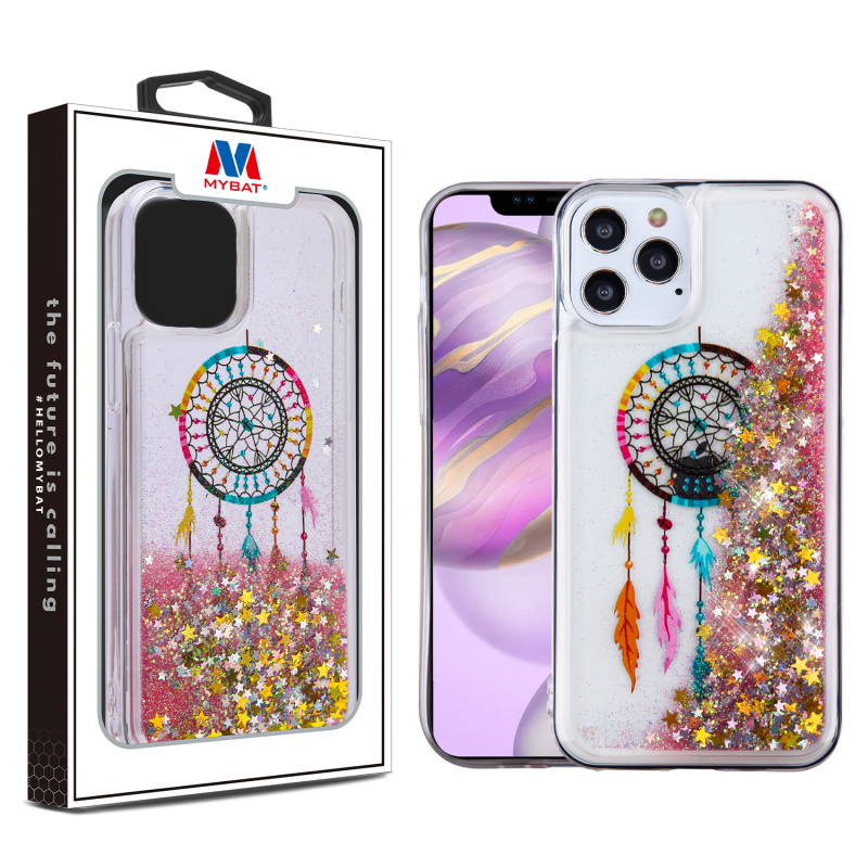 MyBat Quicksand Glitter Hybrid Protector Case for Apple iPhone 12 Pro Max (6.7) - Dreamcatcher & Gold Stars