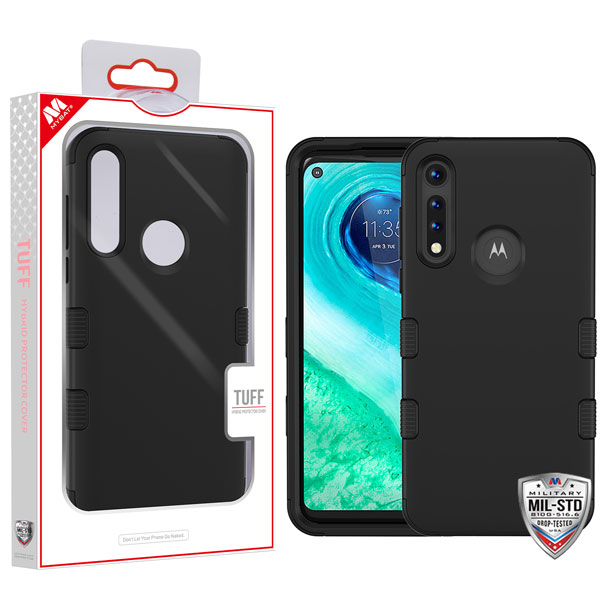 MyBat TUFF Hybrid Protector Case [Military-Grade Certified] for Motorola Moto G Fast - Black