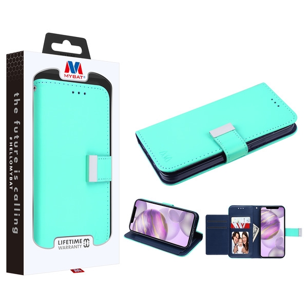MyBat MyJacket Wallet Xtra Series for Apple iPhone 12 Pro Max (6.7) - Teal Green / Dark Blue