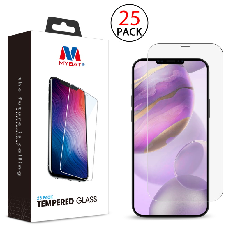 MyBat Tempered Glass Screen Protector (2.5D)(25-pack) for Apple iPhone 12 Pro Max (6.7) - Clear