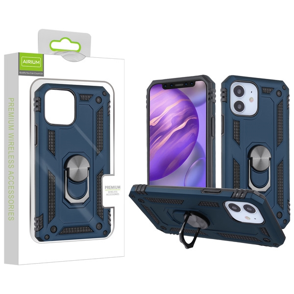 Airium Anti-Drop Hybrid Protector Case (with Ring Stand) for Apple iPhone 12 mini (5.4) - Ink Blue / Black