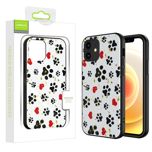 Airium Hybrid Case for Apple iPhone 12 mini (5.4) - Dog Footprints / Black