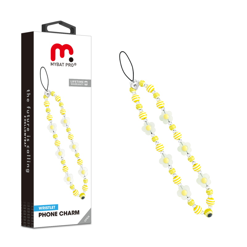 MyBat Pro Wristlet Phone Charm (L=6.5 inch) - Yellow Daisy