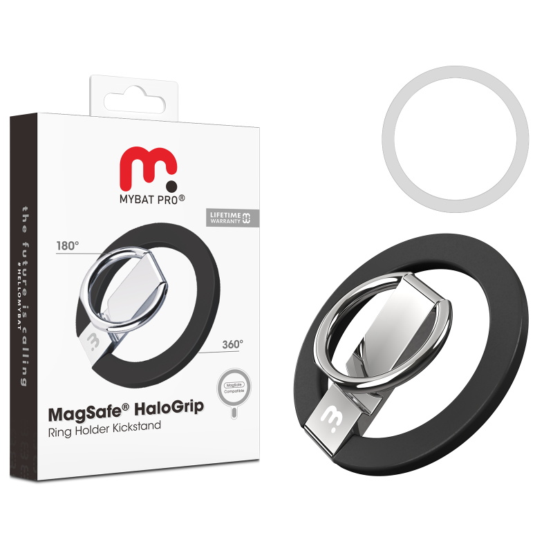MyBat Pro MagSafe HaloGrip Ring Holder kickstand - Black
