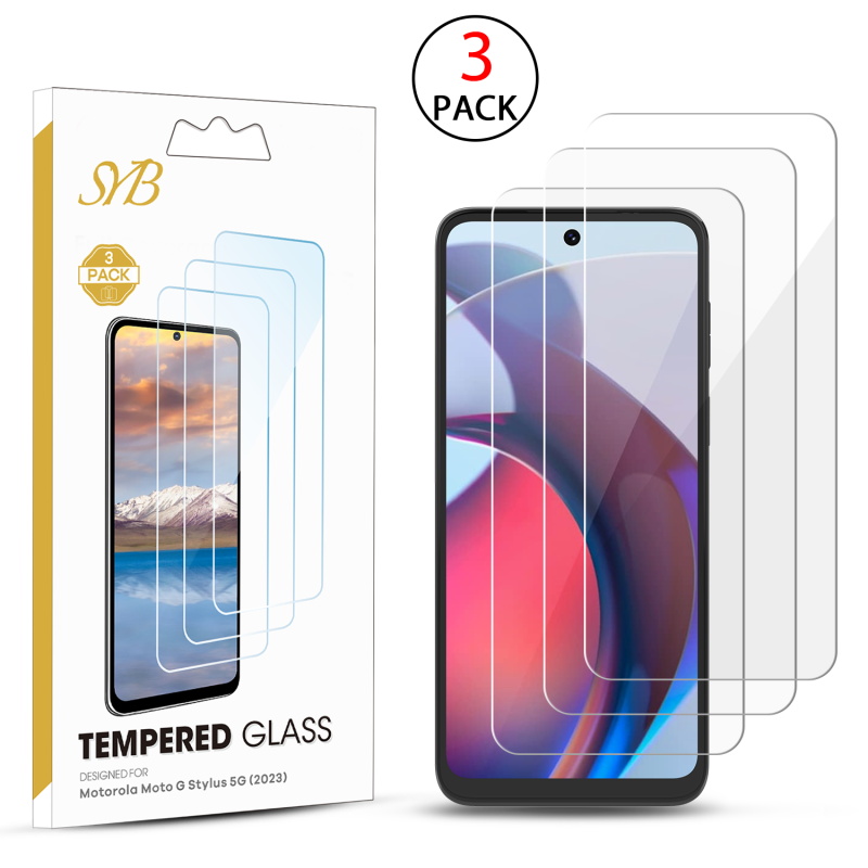 SYB Tempered Glass Screen Protector (2.5D)(3-pack) for Motorola Moto G Stylus 5G (2023) / Moto G Stylus 4G (2023) - Clear