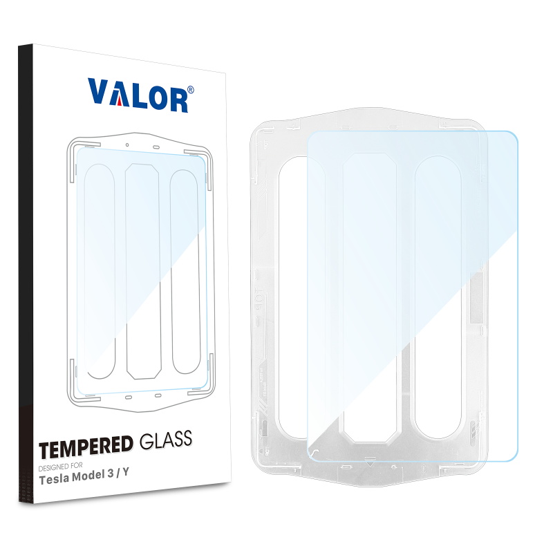 Valor Tempered Glass Screen Protector w/ Installation Tray for Tesla Model 3 / Y - Clear