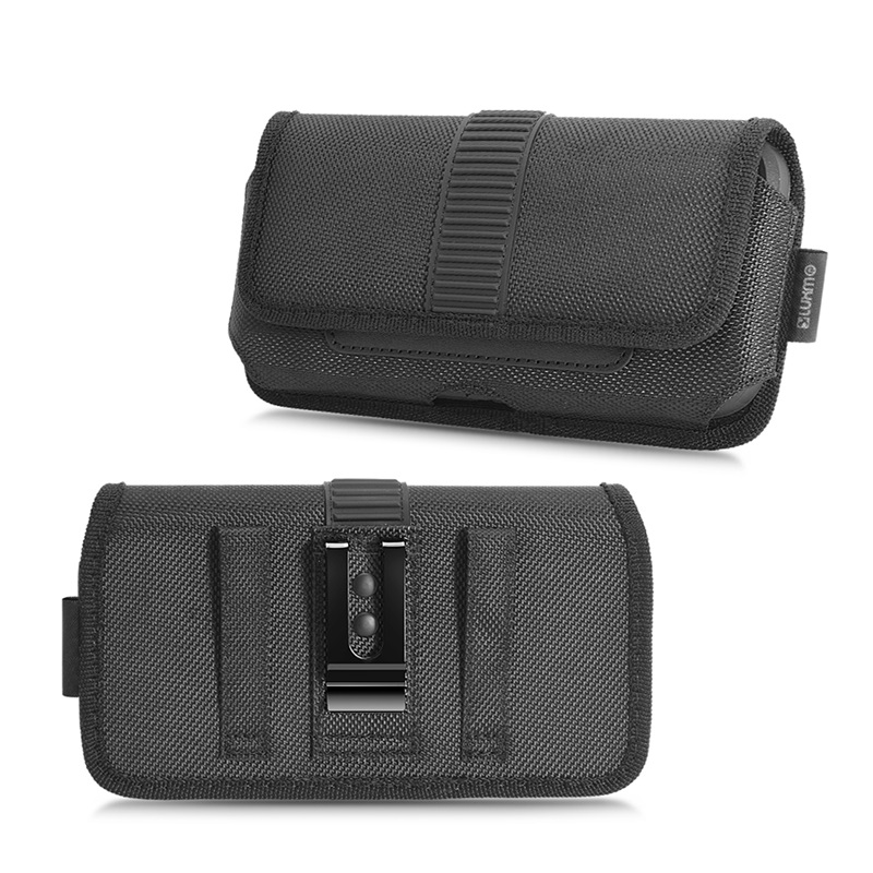Large Horizontal Leather Wallet Case Cover Pouch Belt Magnet Clip Holster Holder with Credit Card Slot Black