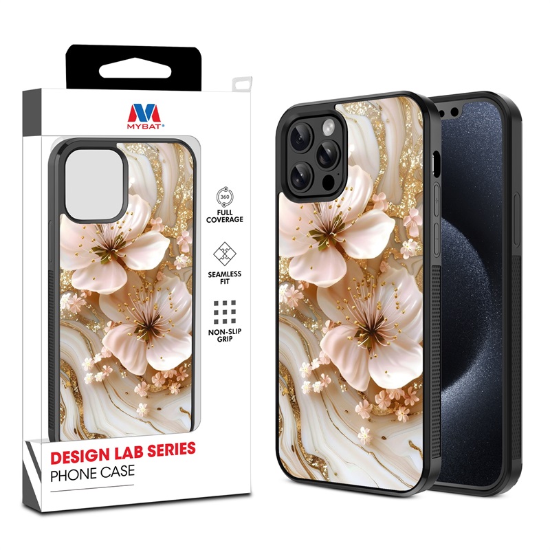 MyBat Design Lab Series Case for Apple iPhone 12 - 12 Pro (6.1) - Golden Petal Glow