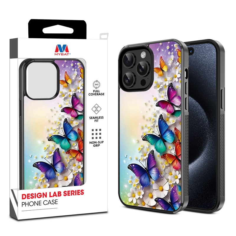 MyBat Design Lab Series Case for Apple iPhone 14 Pro (6.1) - Rainbow Butterflies