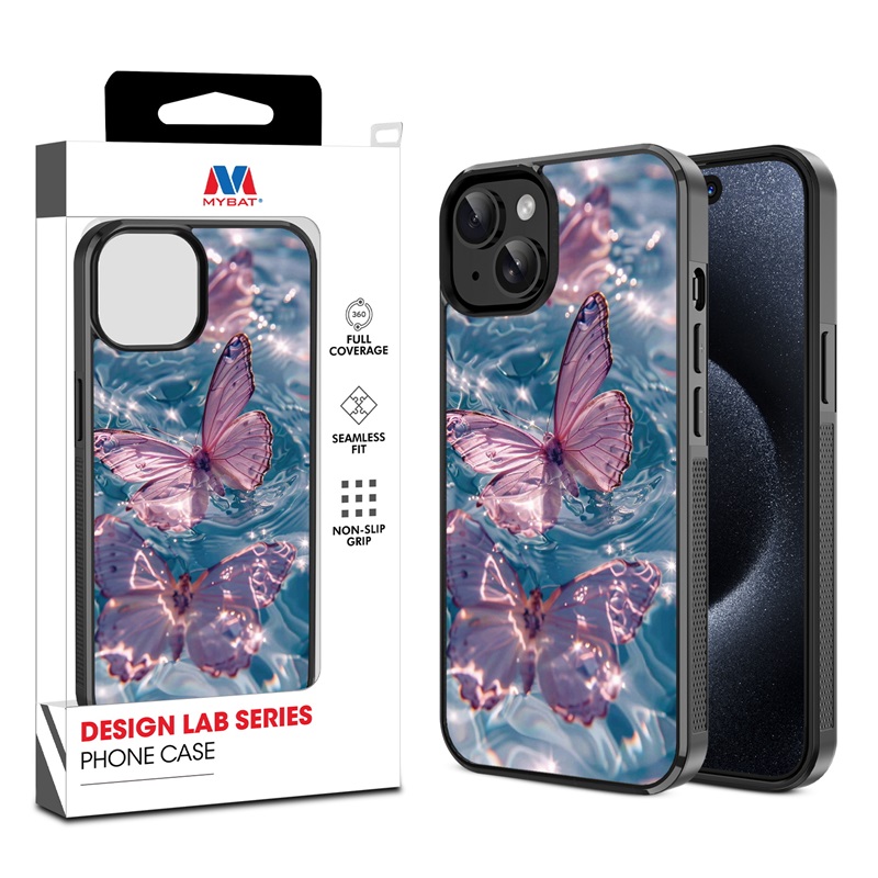 MyBat Design Lab Series Case for Apple iPhone 15 (6.1) - Floating Butterflies