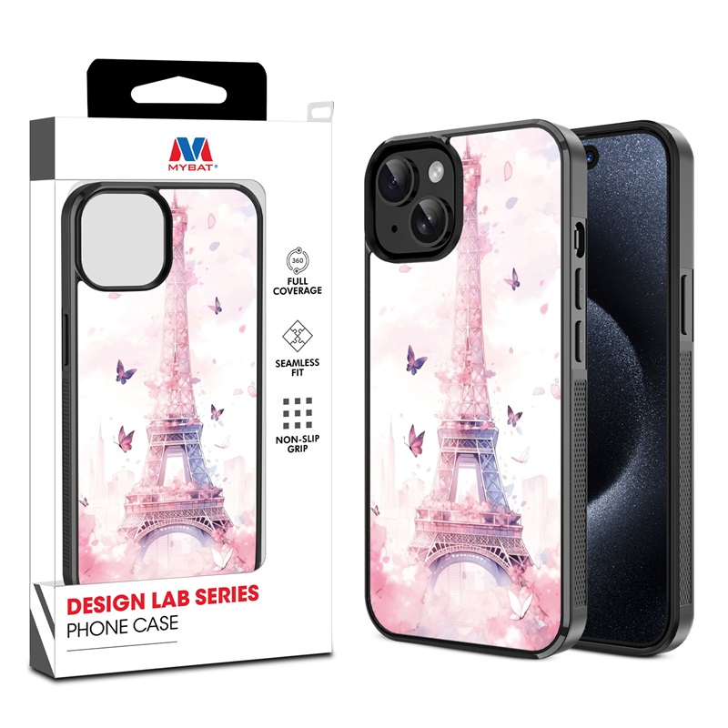 MyBat Design Lab Series Case for Apple iPhone 15 (6.1) - Parisian Butterflies