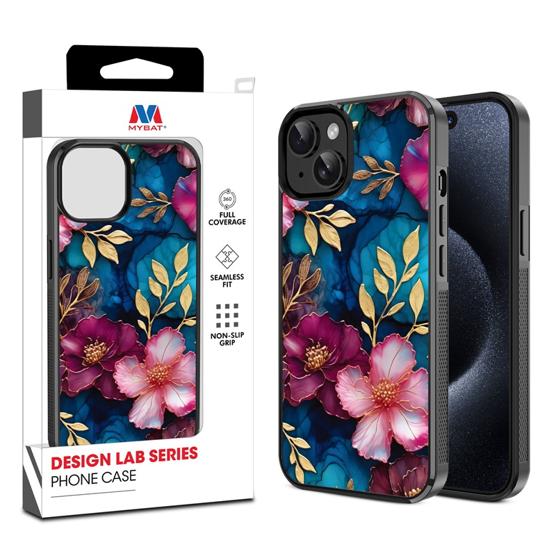 MyBat Design Lab Series Case for Apple iPhone 15 (6.1) - Gilded Petals