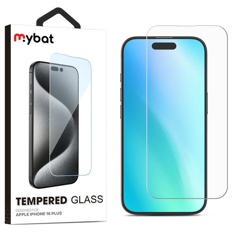 MyBat Tempered Glass Screen Protector (2.5D) for Apple iPhone 16 Plus - Clear