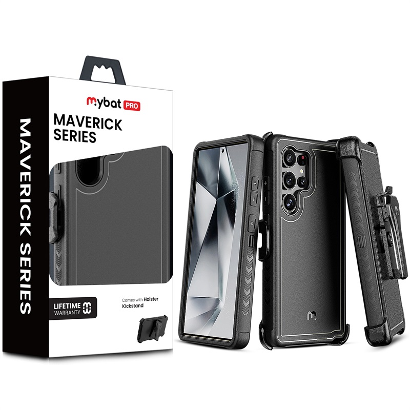 MyBat Pro Maverick Series Case w/ Holster for Samsung Galaxy S25 Ultra - Black