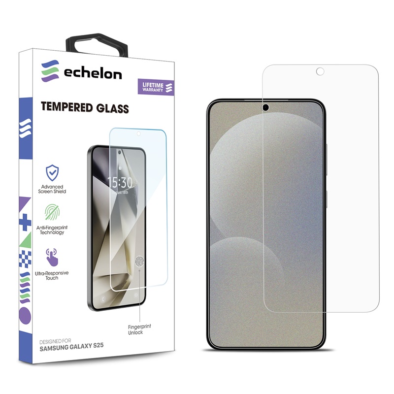 echelon Tempered Glass Screen Protector (2.5D) for Samsung Galaxy S25 / Galaxy S24 - Clear