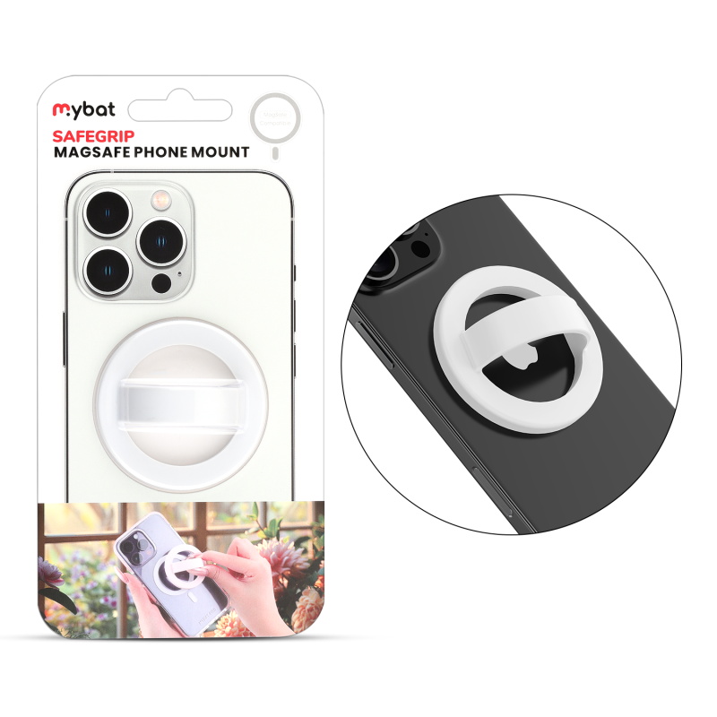 MyBat SafeGrip MagSafe Phone Grip - White