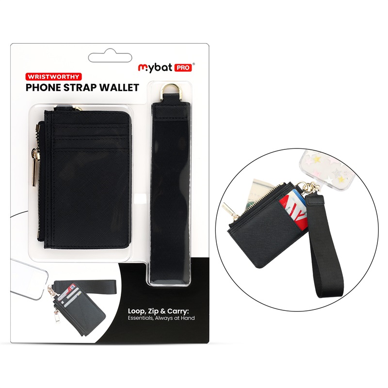MyBat Pro WristWorthy Phone Strap Wallet - Black