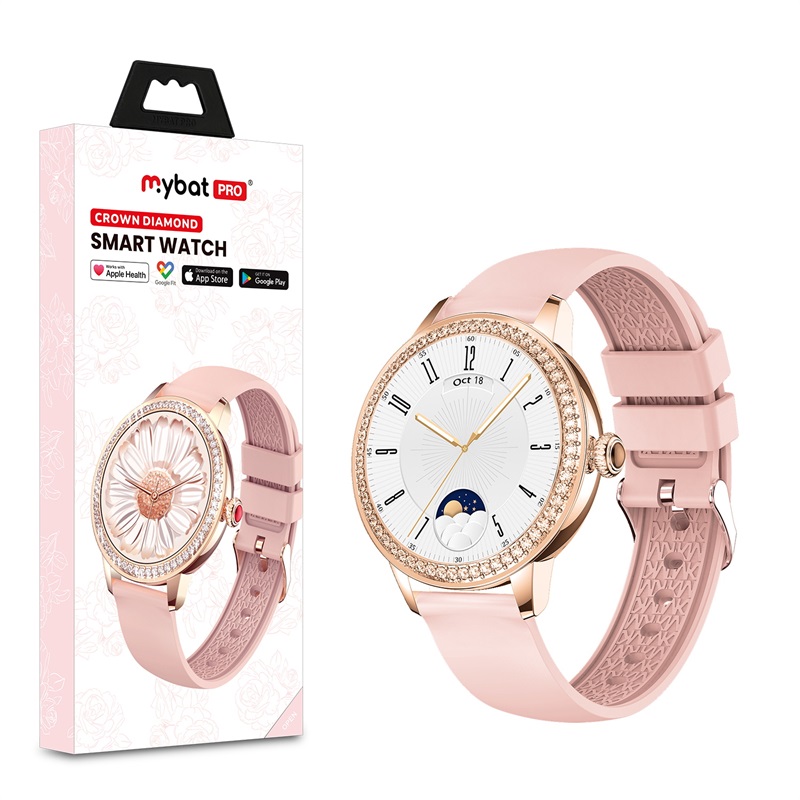 MyBat Pro Crown Diamond Smart Watch - Pink
