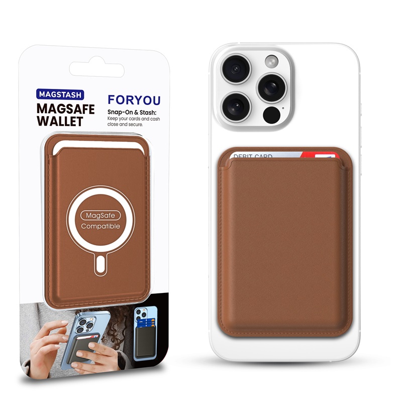 FORYOU MagStash MagSafe Wallet for iphones – Brown