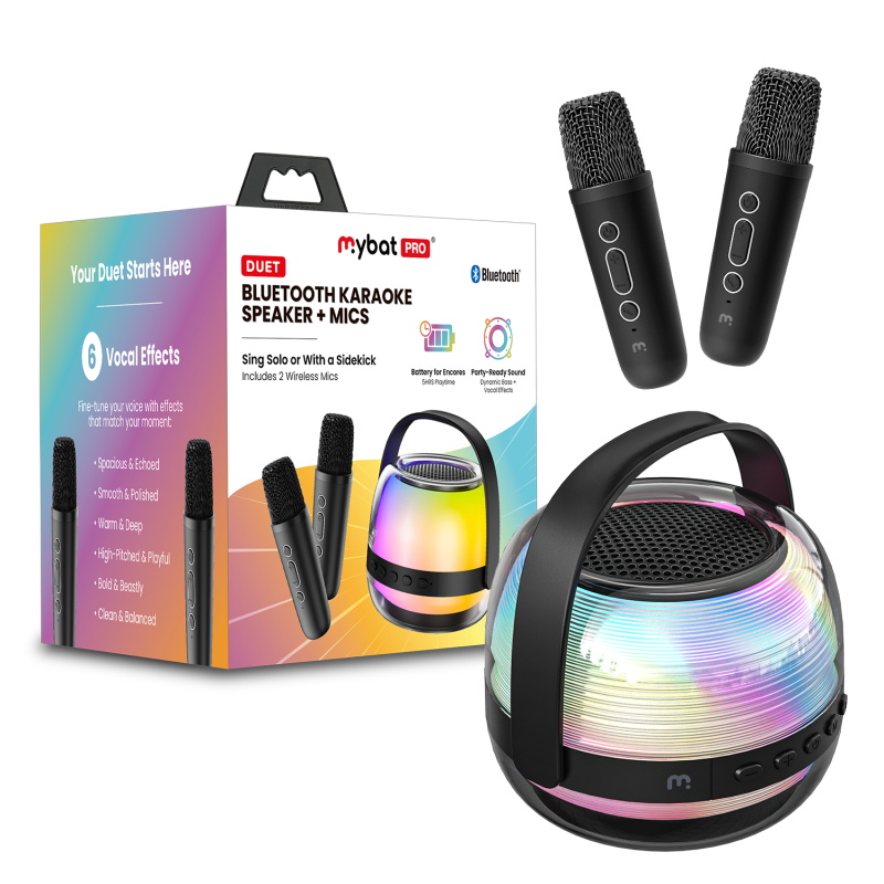 MyBat Pro Duet Bluetooth Karaoke Speaker + Mics - Black