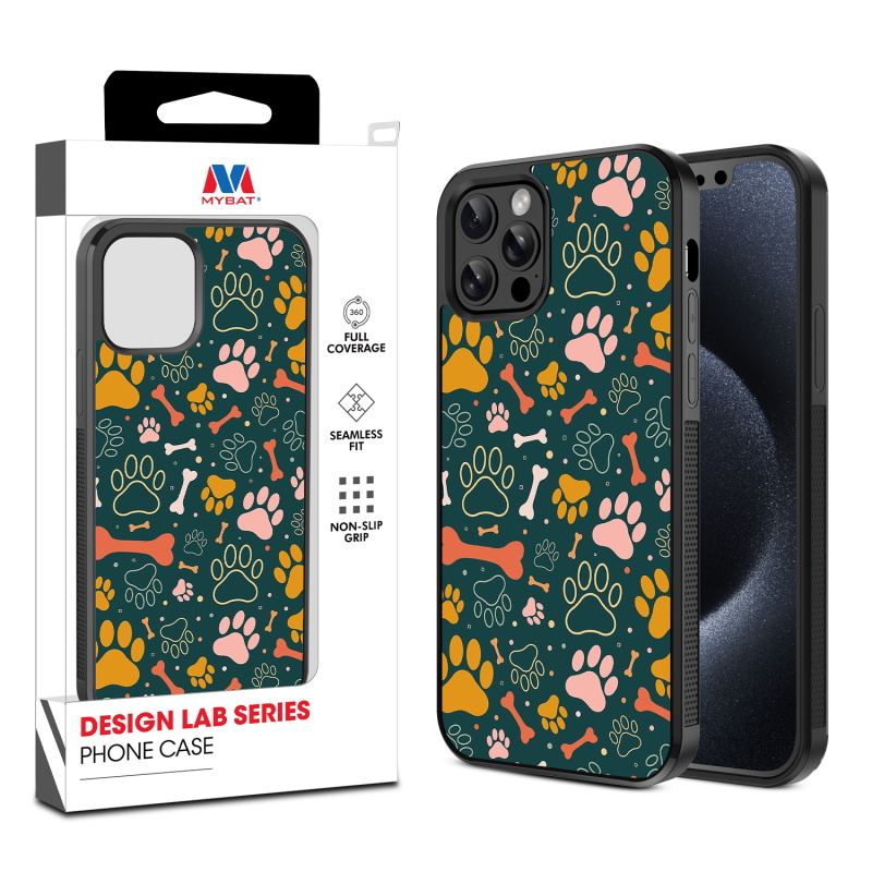 MyBat Design Lab Series Case for Apple iPhone 12 - 12 Pro (6.1) - Paw Prints - Bones