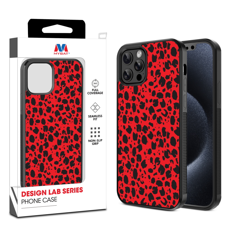 MyBat Design Lab Series Case for Apple iPhone 12 - 12 Pro (6.1) - Red Leopard Print