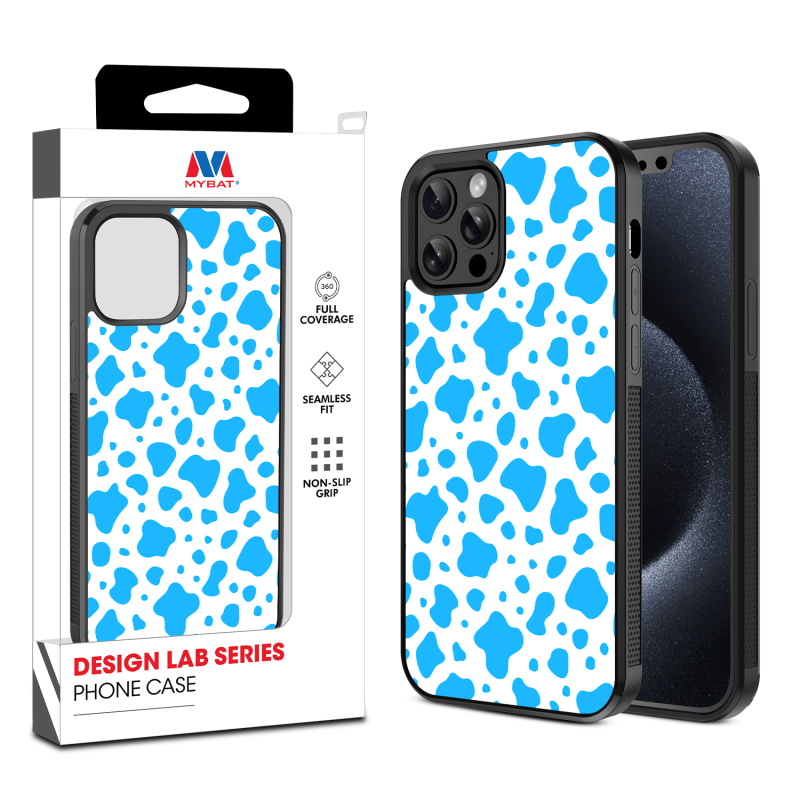 MyBat Design Lab Series Case for Apple iPhone 12 - 12 Pro (6.1) - Blue Cow Print