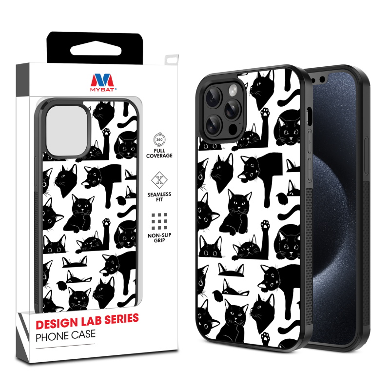 MyBat Design Lab Series Case for Apple iPhone 12 - 12 Pro (6.1) - Black Cats