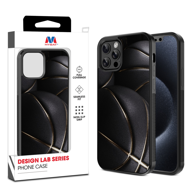MyBat Design Lab Series Case for Apple iPhone 12 - 12 Pro (6.1) - Black Basketballs