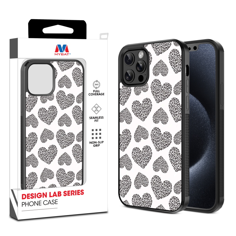 MyBat Design Lab Series Case for Apple iPhone 12 - 12 Pro (6.1) - Leopard Print Hearts