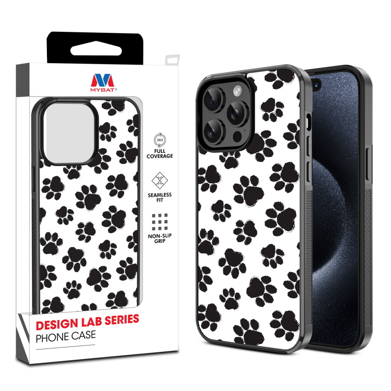 MyBat Design Lab Series Case for Apple iPhone 14 Pro (6.1) - Black Paw Prints