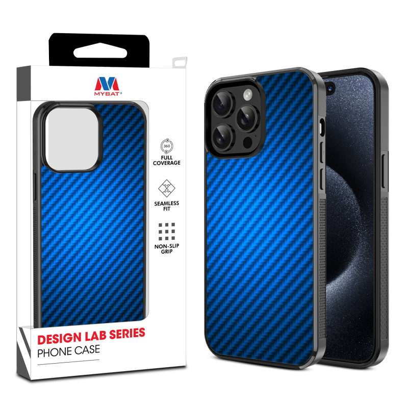 MyBat Design Lab Series Case for Apple iPhone 14 Pro (6.1) - Blue Carbon Fiber