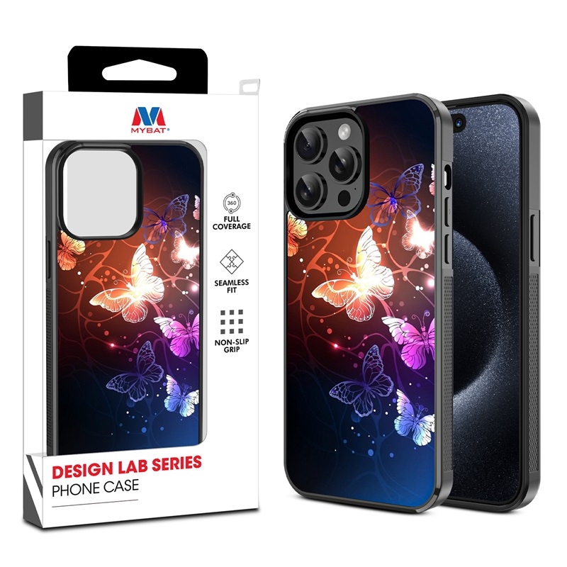 MyBat Design Lab Series Case for Apple iPhone 14 Pro Max (6.7) - Neon Butterflies