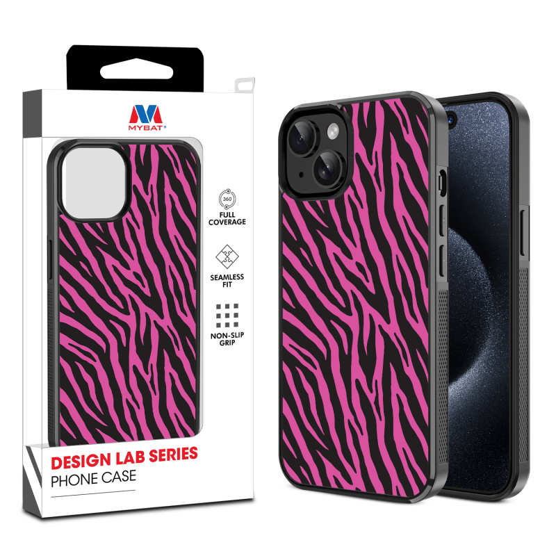 MyBat Design Lab Series Case for Apple iPhone 15 (6.1) - Pink Zebra Print