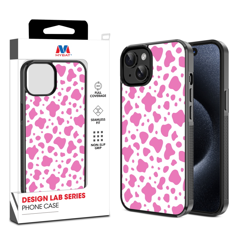 MyBat Design Lab Series Case for Apple iPhone 15 (6.1) - Pink Cow Print