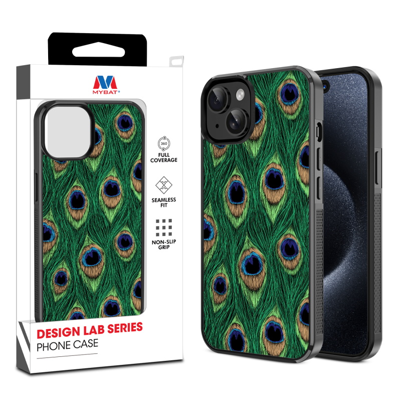 MyBat Design Lab Series Case for Apple iPhone 15 (6.1) - Peacock Feathers