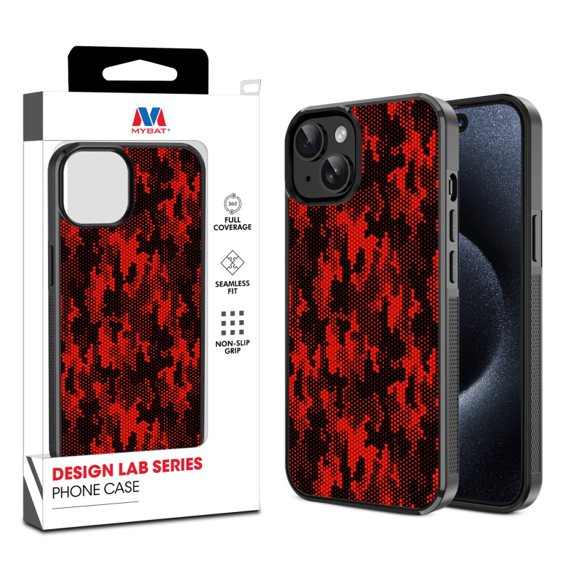 MyBat Design Lab Series Case for Apple iPhone 15 (6.1) - Red Digital Camouflage