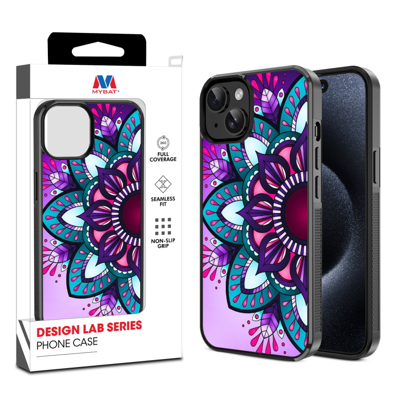 MyBat Design Lab Series Case for Apple iPhone 15 (6.1) - Flower Mandala