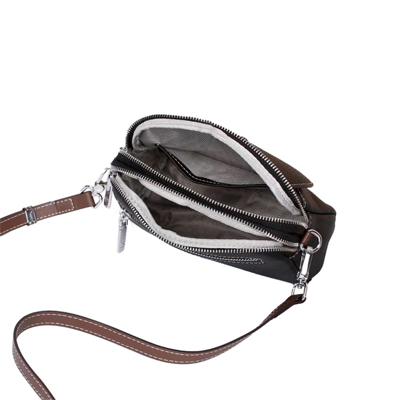 Roykin TOGO Small Textured Cowhide All-in-One Crossbody Shoulder Bag-Black