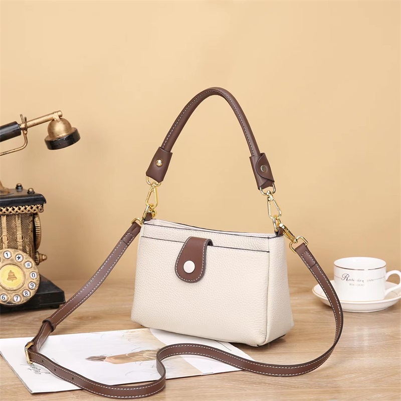Roykin TOGO Large Textured Cowhide All-in-One Crossbody Shoulder Bag-Milkshake white