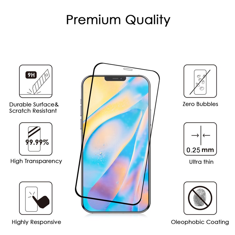 Dreamify USA  Full Coverage Tempered Glass for iPhone 12 Pro Max (6.7)- Black