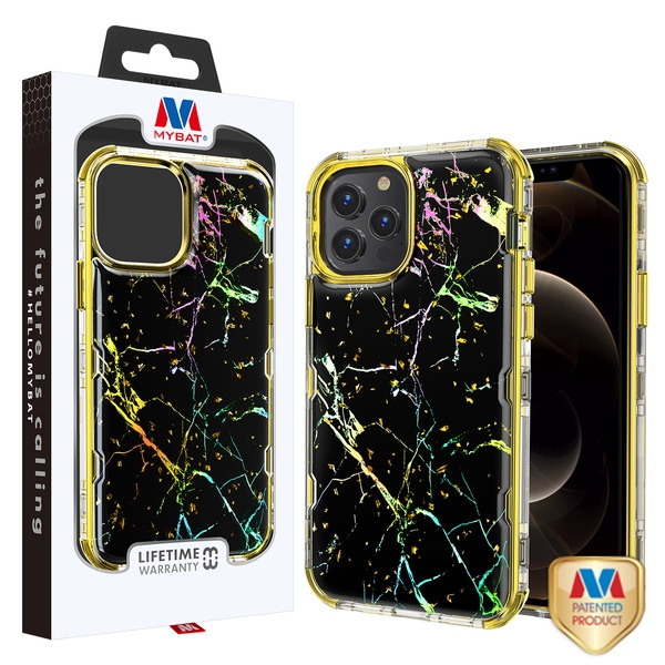 MyBat TUFF Kleer Hybrid Case for Apple iPhone 12 Pro Max - Black Marbling Electroplating Gold for Apple iPhone 12 Pro Max MyBat TUFF Kleer Hybrid Case for Apple iPhone 12 Pro Max - Black Marbling Electroplating Gold for Apple iPhone 12 Pro Max