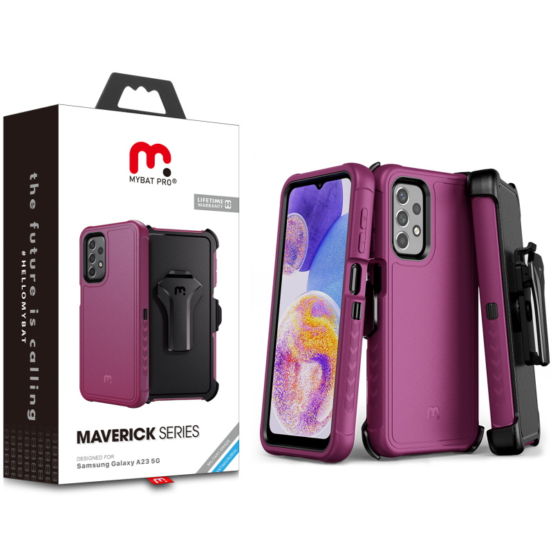 MyBat Pro Maverick Series Case w Holster for Samsung Galaxy A23 5G - Plum for Samsung Galaxy A23 5G MyBat Pro Maverick Series Case w Holster for Samsung Galaxy A23 5G - Plum for Samsung Galaxy A23 5G